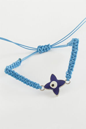 Çiçek Nazar Makrome Örgülü Bileklik