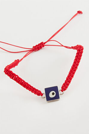 Kare Nazar Makrome Örgülü Bileklik