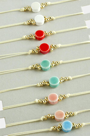 Yuvarlak Cam İp Bileklik