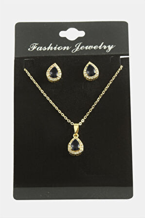 Damla Zirkon Taşlı Set Kolye