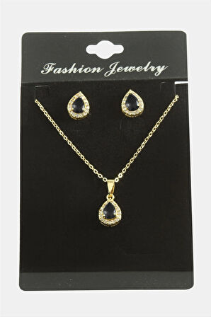 Damla Zirkon Taşlı Set Kolye