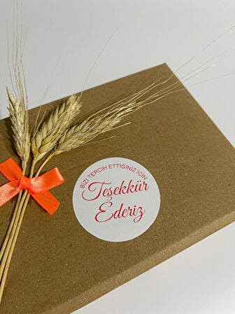 Bizi Tercih Ettiğiniz İçin Teşekkür Ederiz Kalpli Yuvarlak eticaret Etiket 4x4 cm 120 adet