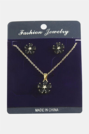 Papatya Zirkon Taşlı Set Kolye