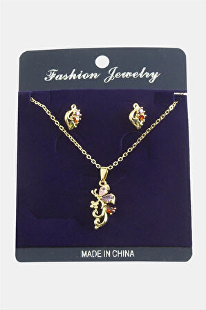 Yusufçuk Zirkon Taşlı Set Kolye