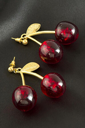 Kiraz Yeni Sezon Metal Küpe