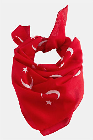 Ay Yıldız Desenli Bandana 50*50
