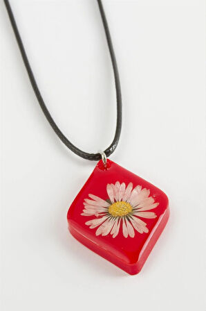 Papatya Köşeli Epoksi Kolye