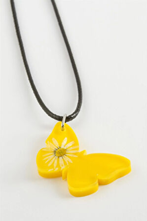 Kelebek Oval Epoksi Kolye