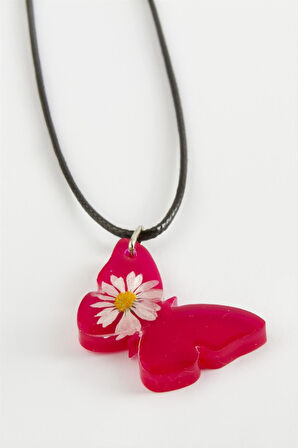 Kelebek Oval Epoksi Kolye