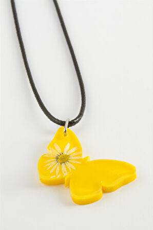 Kelebek Oval Epoksi Kolye