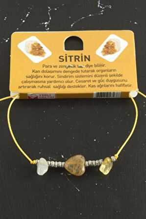 Kalp Karışık Doğaltaş Bileklik