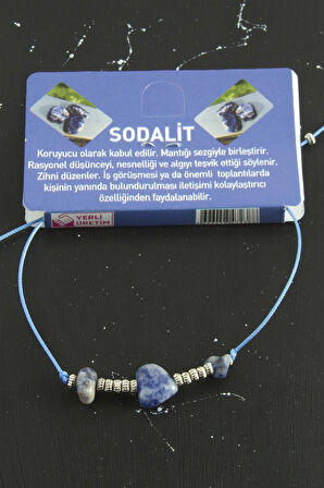 Kalp Karışık Doğaltaş Bileklik