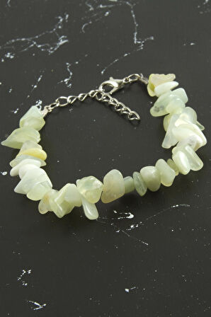 Yeşim Kırık Doğaltaşlı Bileklik