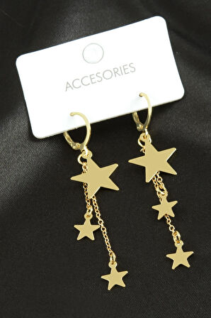 Yıldız Sallantılı Trend Metal Küpe