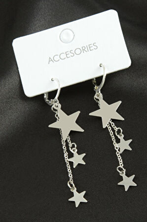 Yıldız Sallantılı Trend Metal Küpe