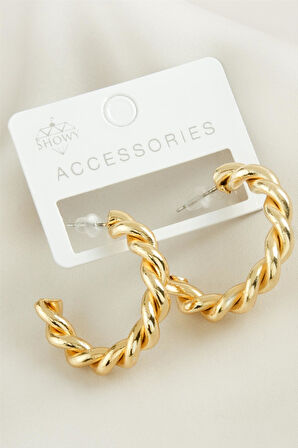 Burgulu Trend Halka Metal Küpe