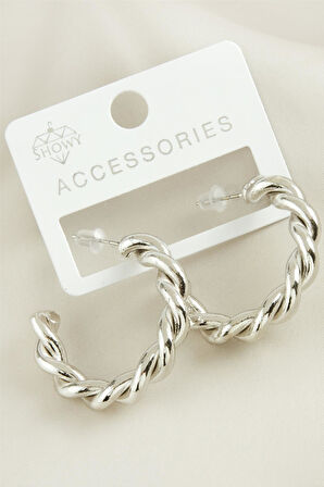 Burgulu Trend Halka Metal Küpe