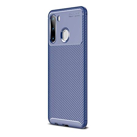Smcase Samsung Galaxy A21 Kılıf Negro Karbon Silikon  Nano Ekran Koruyucu