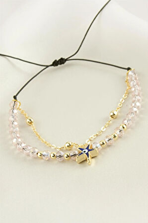 Deniz Yıldızı Kristal Zincirli Bileklik