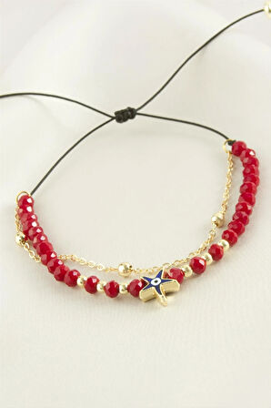 Deniz Yıldızı Kristal Zincirli Bileklik