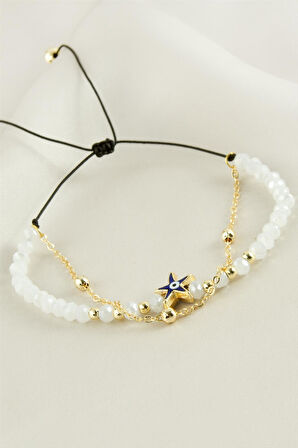 Deniz Yıldızı Kristal Zincirli Bileklik