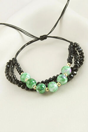 3'lü Kristal Boncuk Zincirli Bileklik