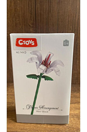 Yapı Oyuncakları Çiçek Lilyum Çiçeği Yapı Oyuncağı Beyaz Zambak Yapım Seti Yapı Blokları