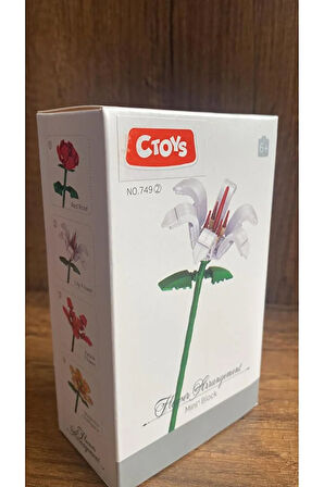 Yapı Oyuncakları Çiçek Lilyum Çiçeği Yapı Oyuncağı Beyaz Zambak Yapım Seti Yapı Blokları