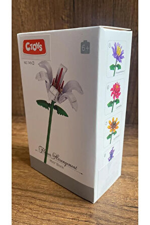 Yapı Oyuncakları Çiçek Lilyum Çiçeği Yapı Oyuncağı Beyaz Zambak Yapım Seti Yapı Blokları