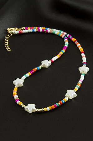 Yıldız İnci Kum Boncuk Kolye