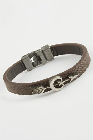 Ay Yıldız Ok Kaliteli Suni Deri Bileklik