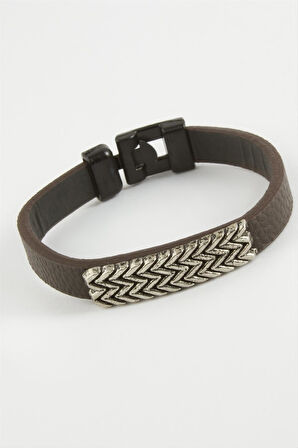 Zikzak Kaliteli Suni Deri Bileklik