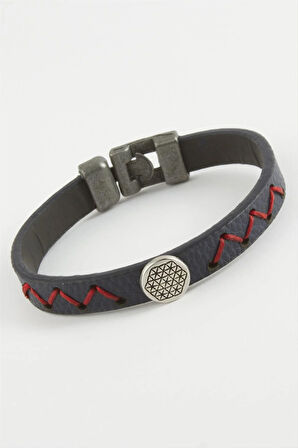 Zemin Desenli Kaliteli Suni Deri Bileklik