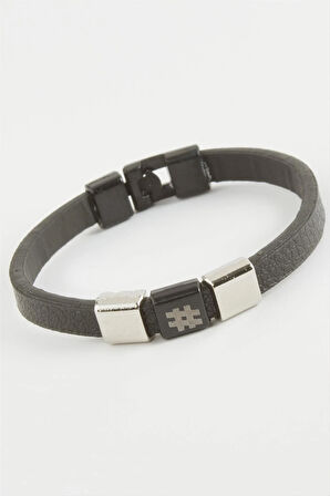 Kare Kaliteli Suni Deri Bileklik