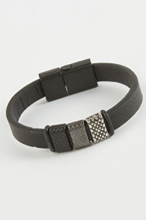 Noktalı Kaliteli Mıknatıslı Suni Deri Bileklik