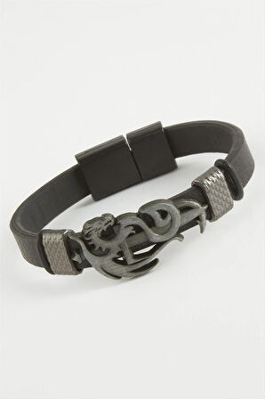 Ejderha Kaliteli Mıknatıslı Suni Deri Bileklik