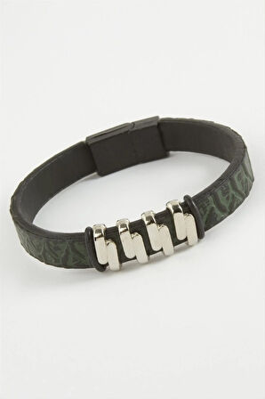 Zikzak Kaliteli Mıknatıslı Suni Deri Bileklik