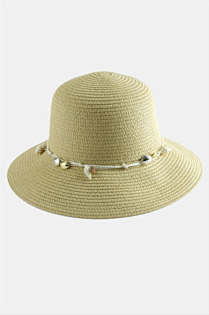 Deniz Kabuğu Hasır Şapka