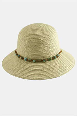 Akik Doğaltaşlı Hasır Şapka