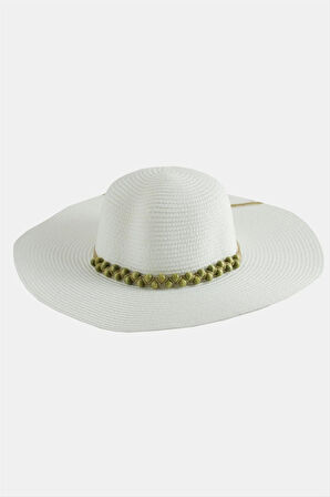 Boncuk Örme Hasır Şapka