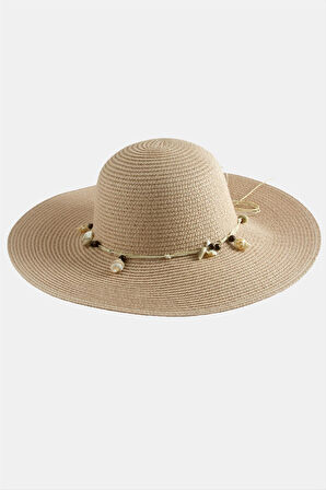 Deniz Kabuğu Hasır Plaj Şapkası