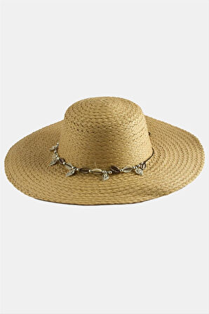 Üçgen Deniz Kabuğu Hasır Şapka