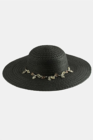 Üçgen Deniz Kabuğu Hasır Şapka