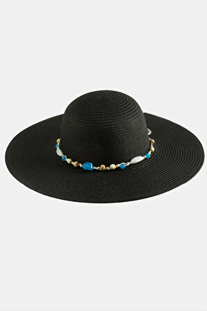 Boncuklu Hasır Şapka