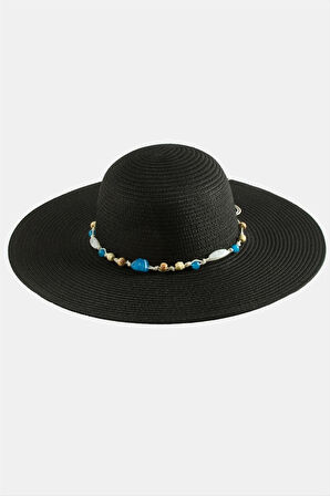 Boncuklu Hasır Şapka