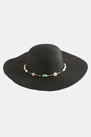 Etnik Boncuklu Hasır Şapka