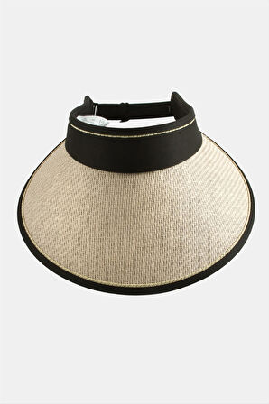 Kasketli Hasır Plaj Şapkası