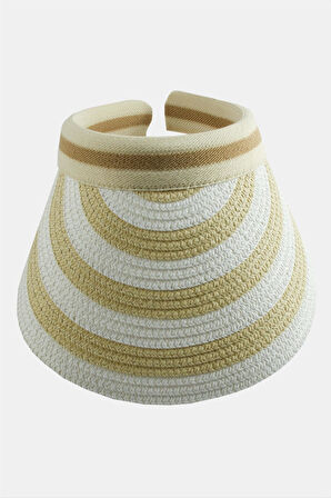 Kasketli Hasır Plaj Şapkası