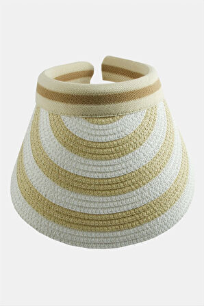 Kasketli Hasır Plaj Şapkası