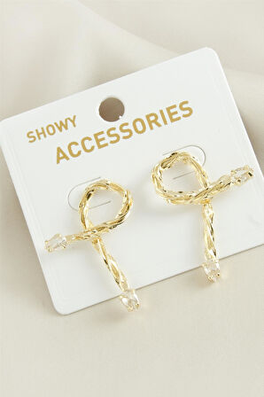 Oval Yeni Sezon Damla Taşlı Küpe